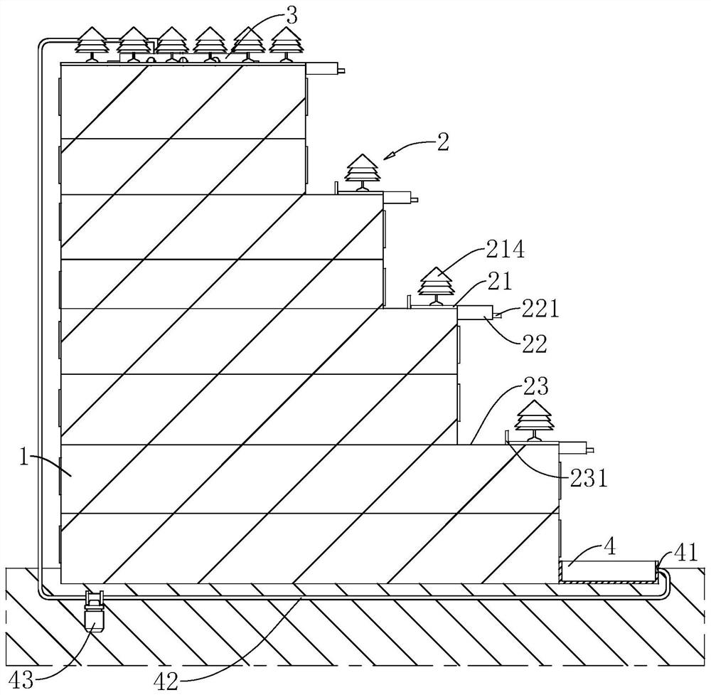 Vertical greening building with high rainwater utilization rate