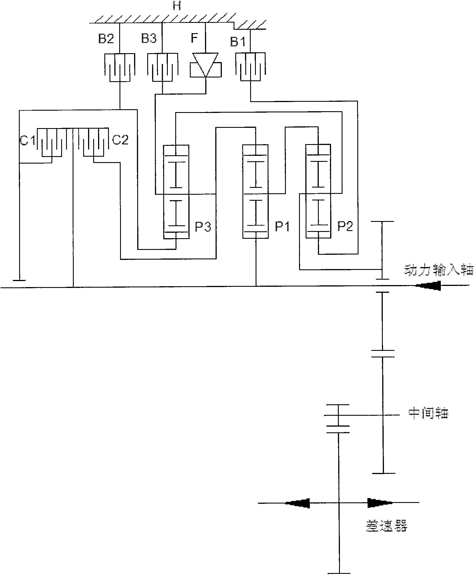 Arrangement of 6AT power drive system