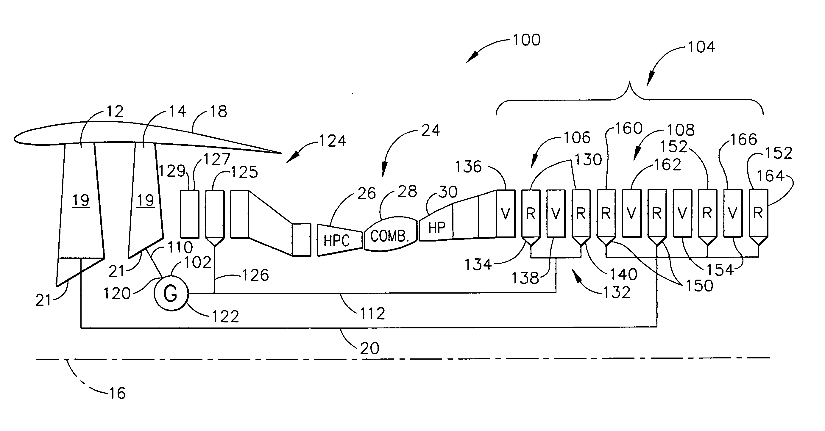 Counter-rotating gas turbine engine and method of assembling same