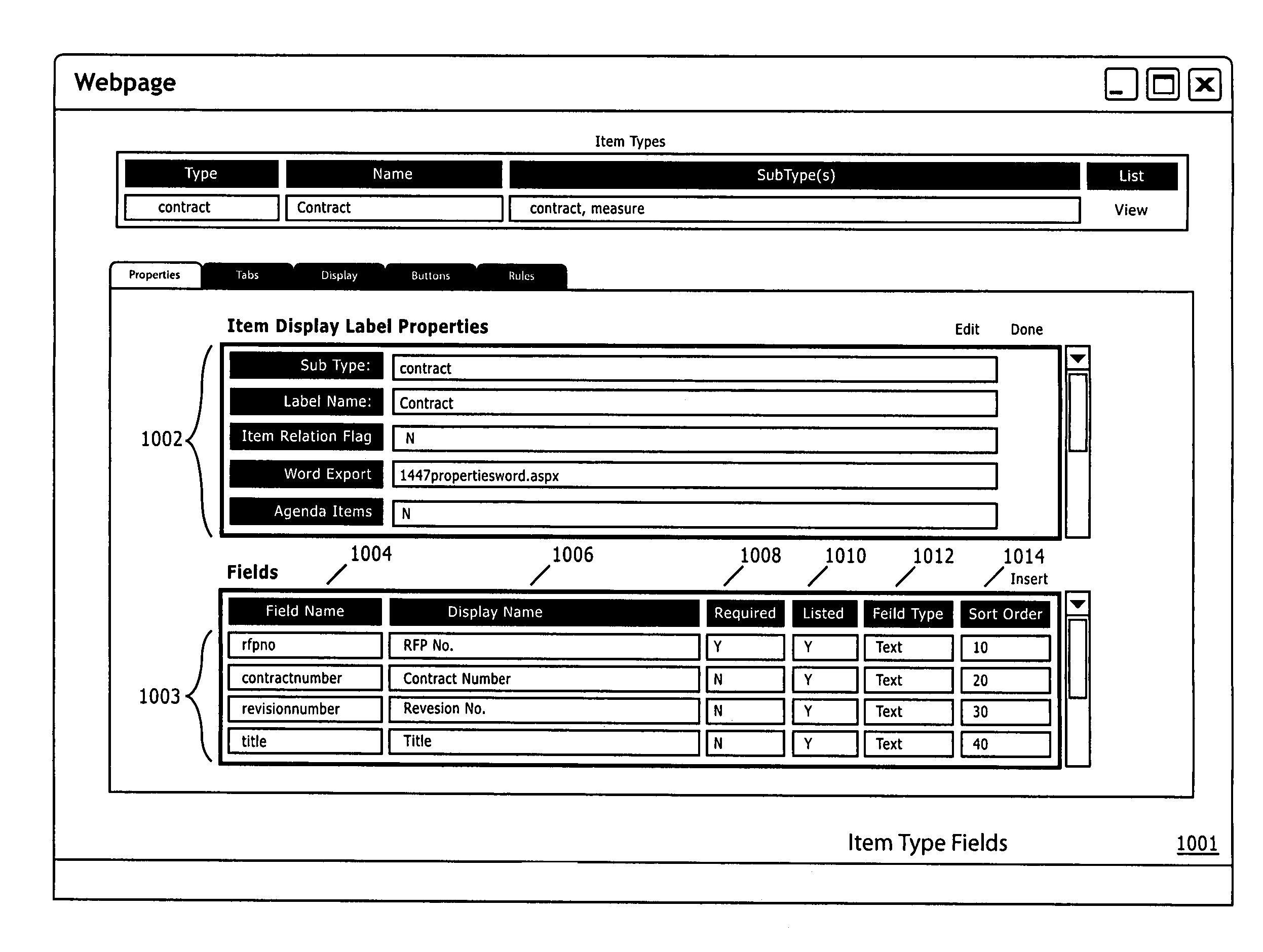 Dynamic generation of form pages for accessing a database