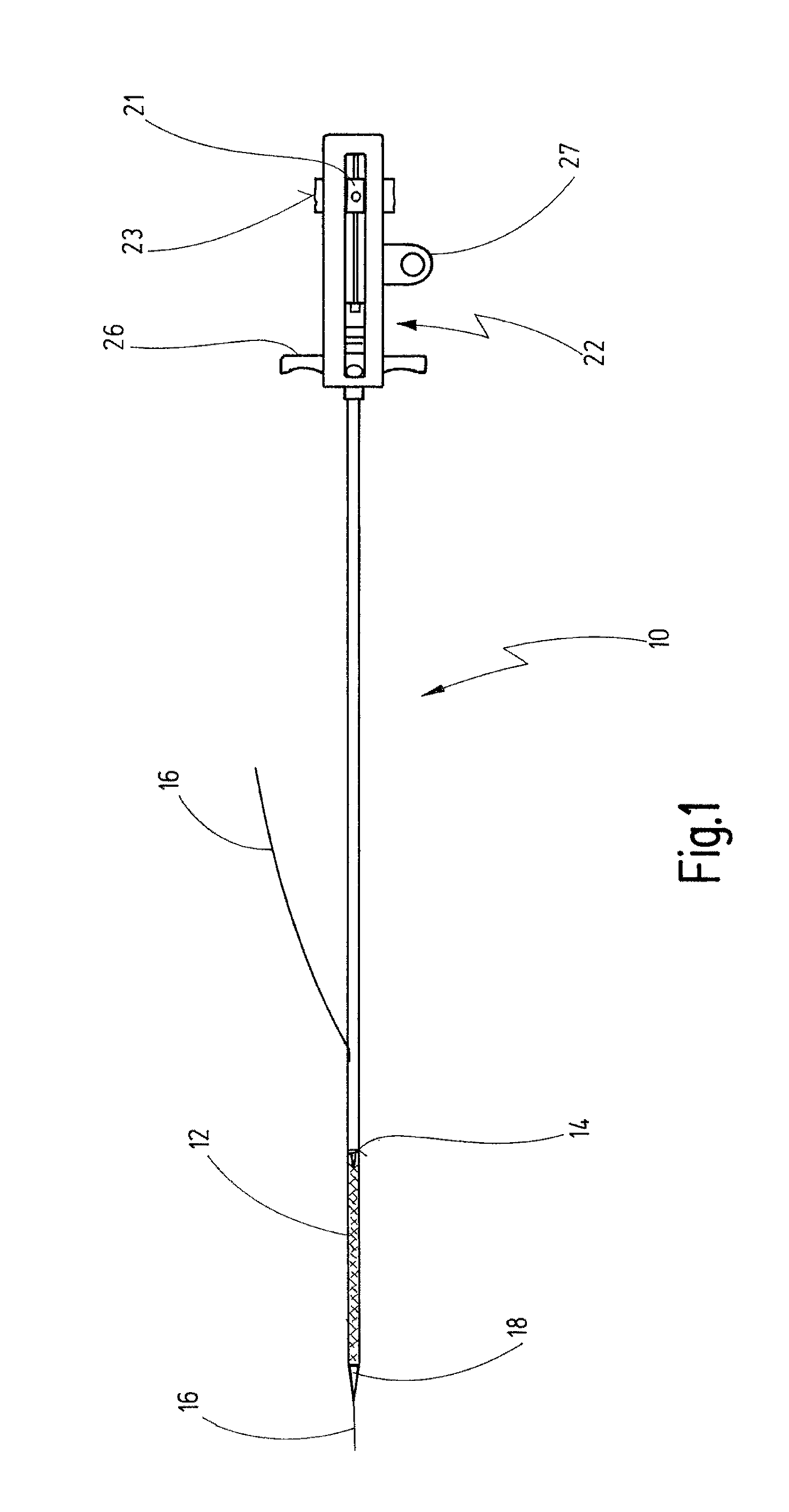 Insertion system for stents, comprising tension-compression kinematics