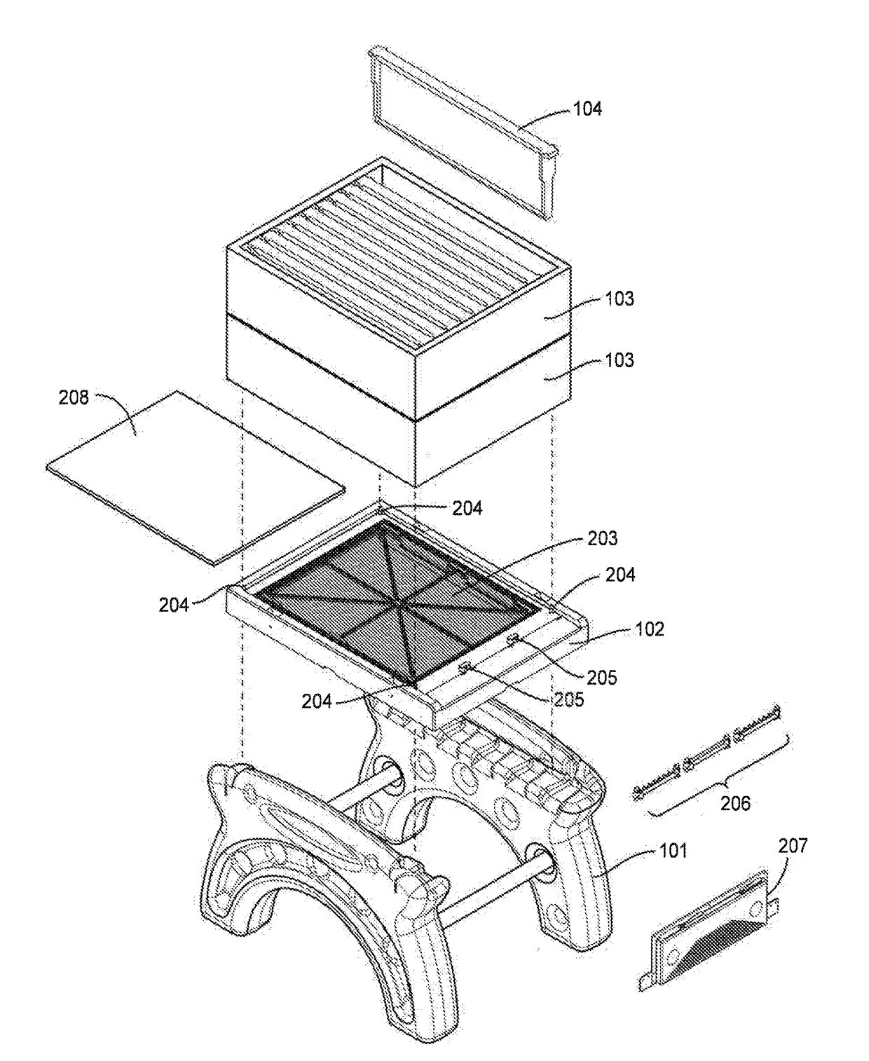 Bee hive bottom board system with an 8-frame adapter and robbing screen