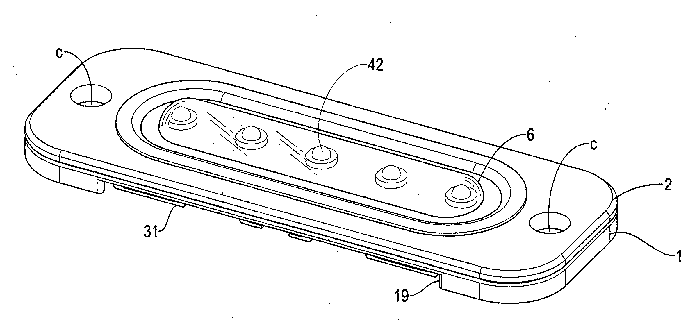 Low-profile light-emitting diode lamp structure