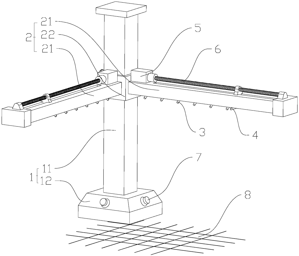 Laser calligraphy mesh division ruler and control system thereof