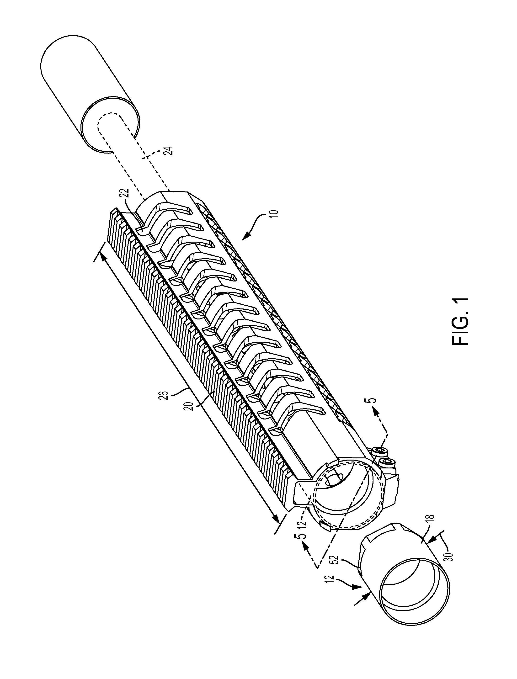 Free floating rail for a firearm