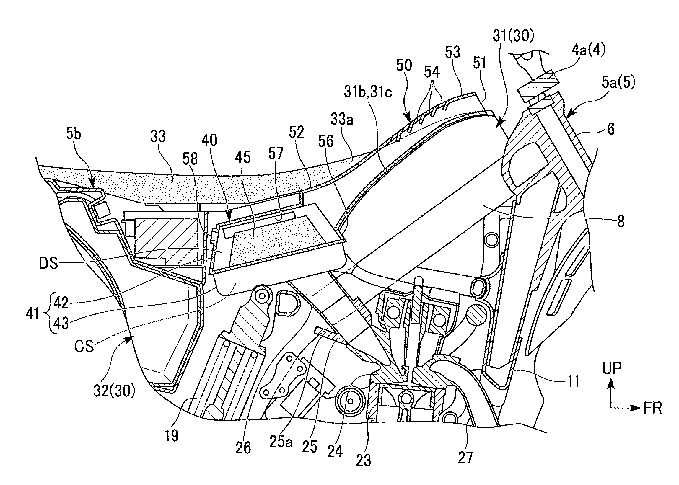 Air intake system of saddle-ride type vehicle