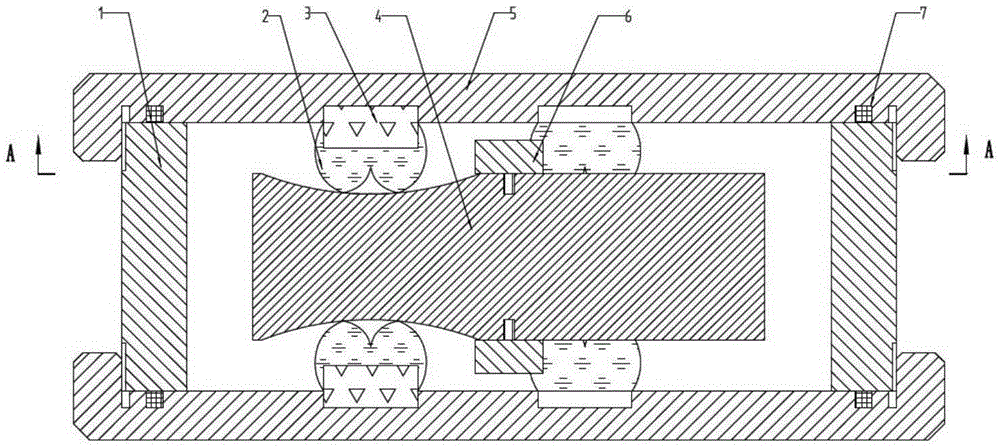 A magnetic liquid damping shock absorber with a spherical crown surface non-magnetic conduction inertia block