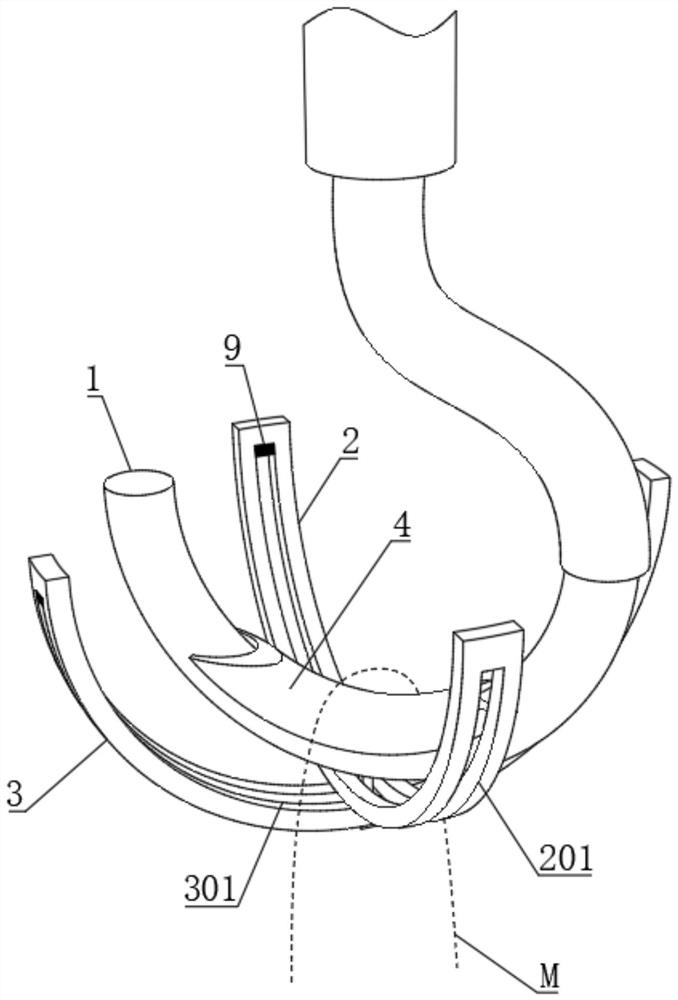 Self-balancing anti-disengagement crane hook with auxiliary hook