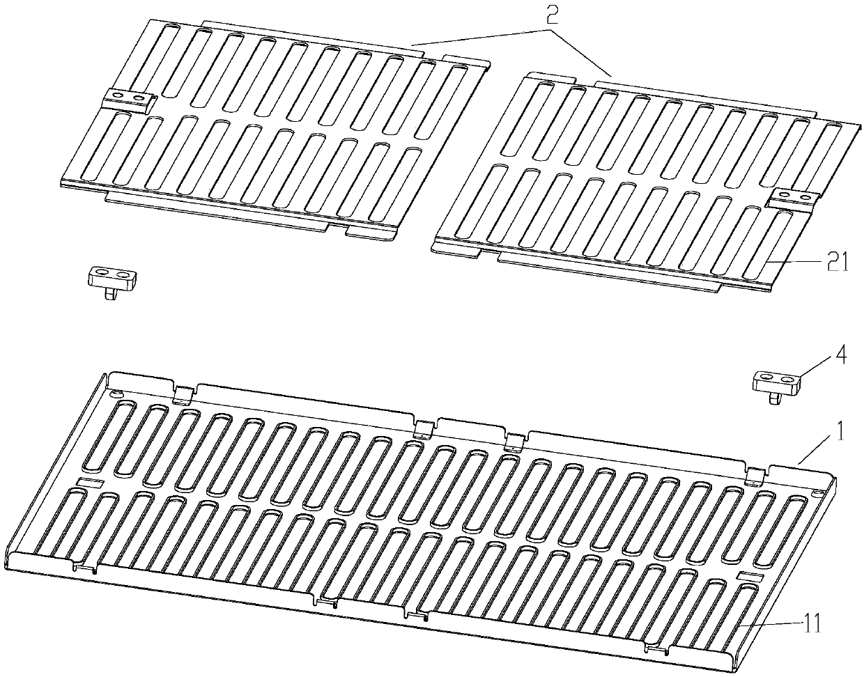 Oil screen device for extractor range and extractor range