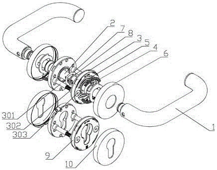 A profile door lock handle assembly