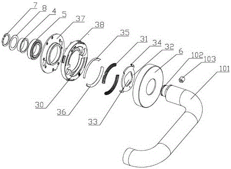 A profile door lock handle assembly