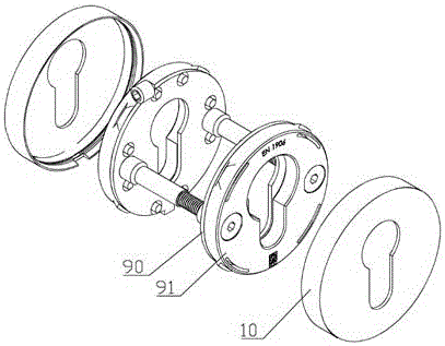 A profile door lock handle assembly