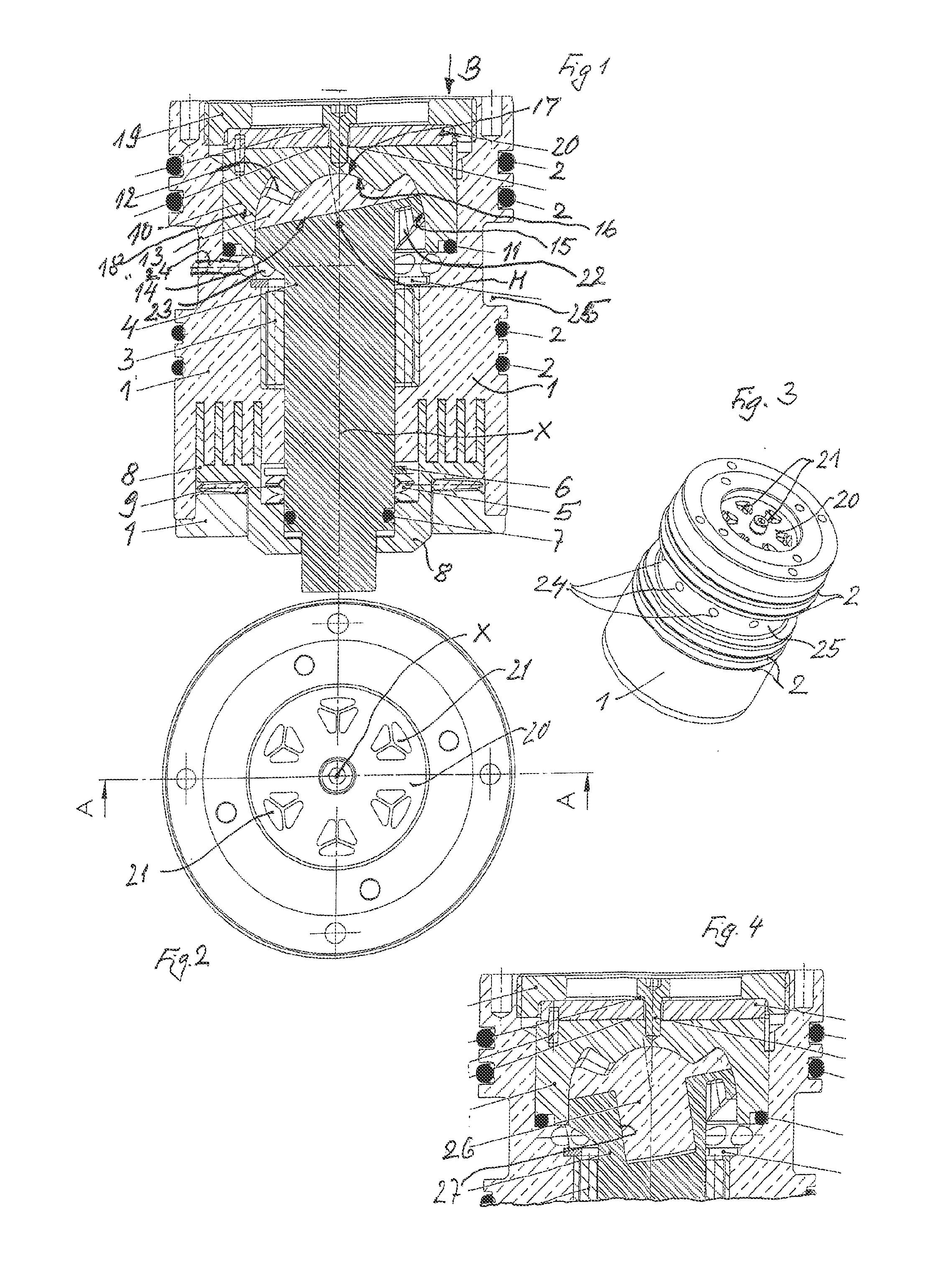 Pump or motor for liquid or gaseous media