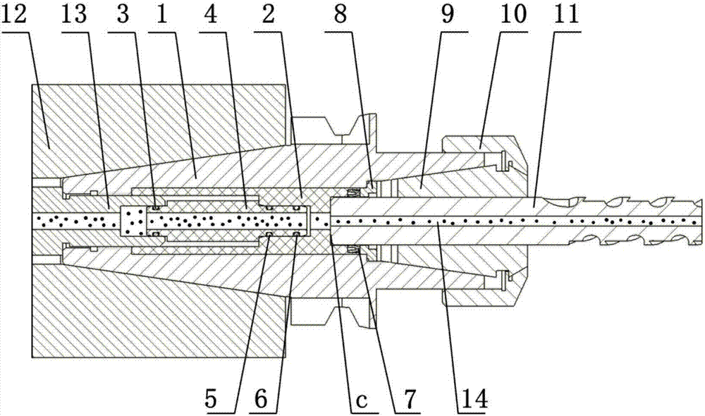 Hollow knife handle with spindle direct-connection transmission mode adopting ultralow-temperature medium