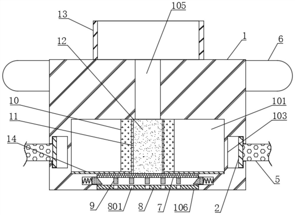 Internal variable pressure autorotation type water body bioremediation device