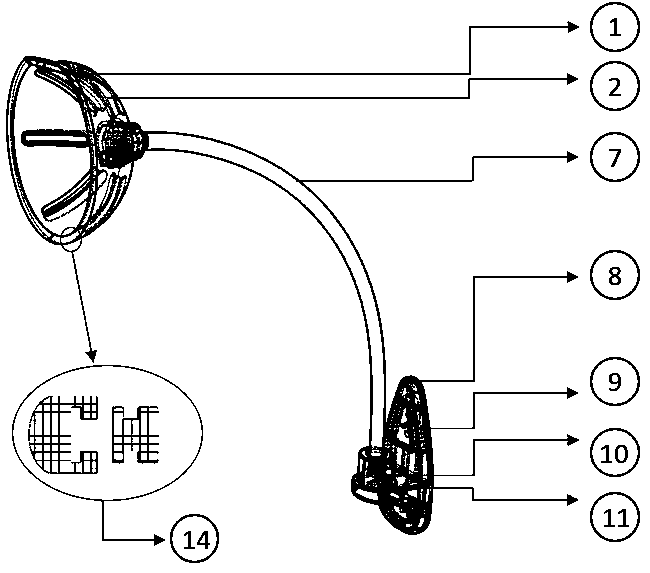 Medical breast fixing device for ultrasonic examination