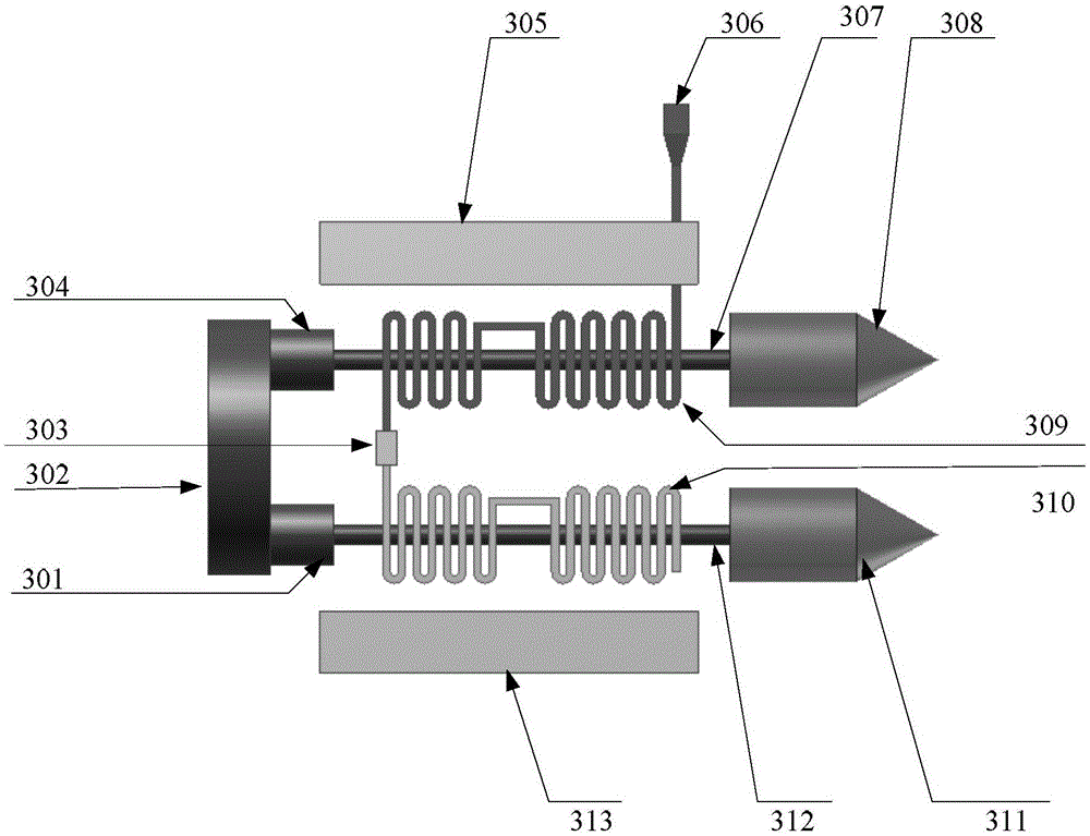 Double electron beam terahertz wave radiation source with cascaded high-frequency structure