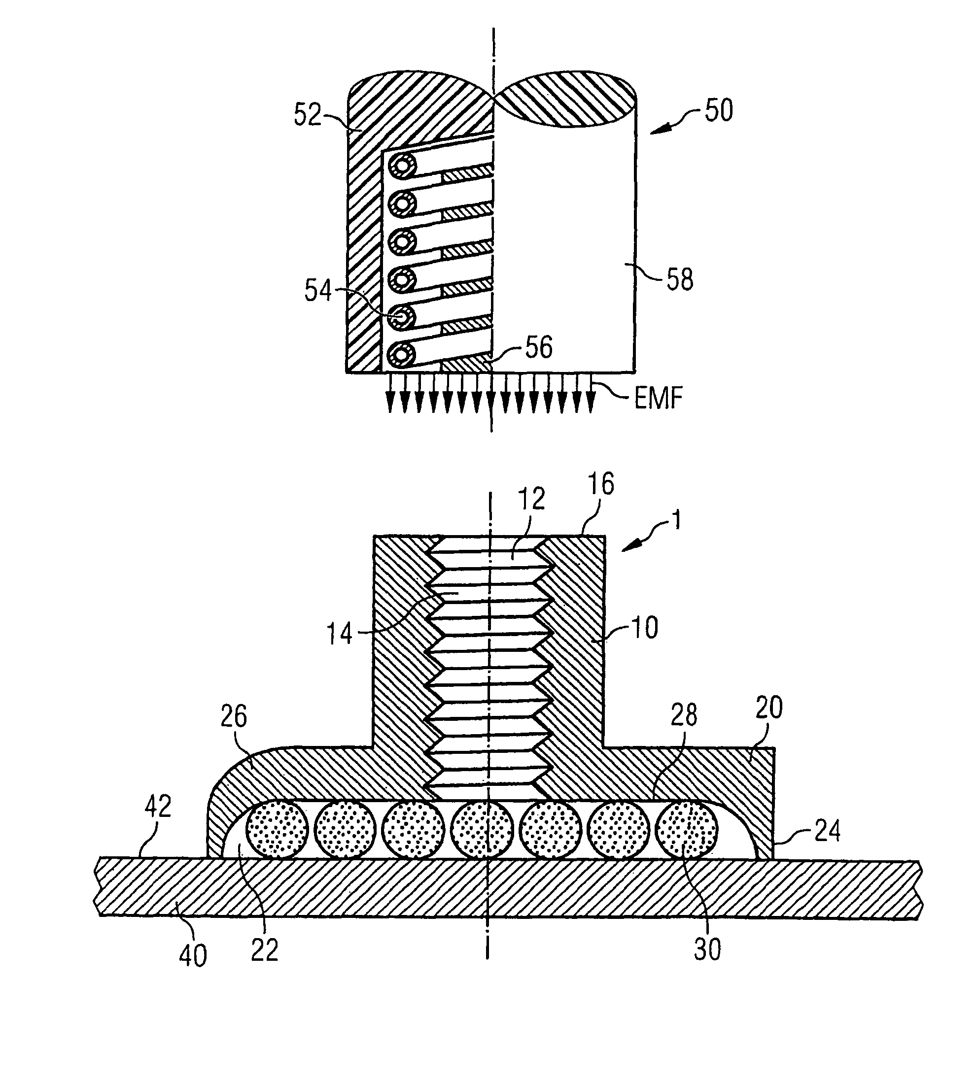 Joining element and method for its attachment on a surface