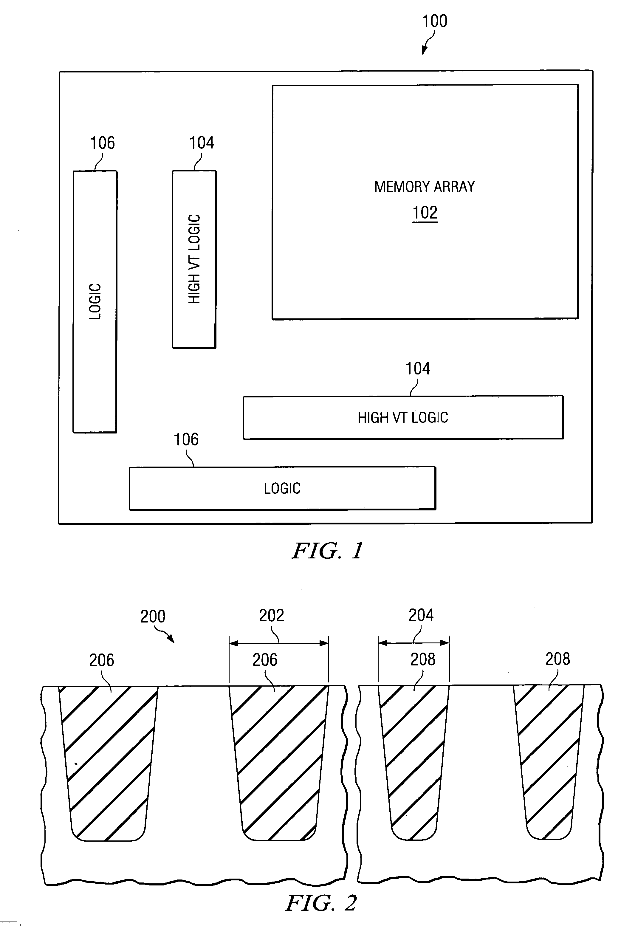 Application of different isolation schemes for logic and embedded memory