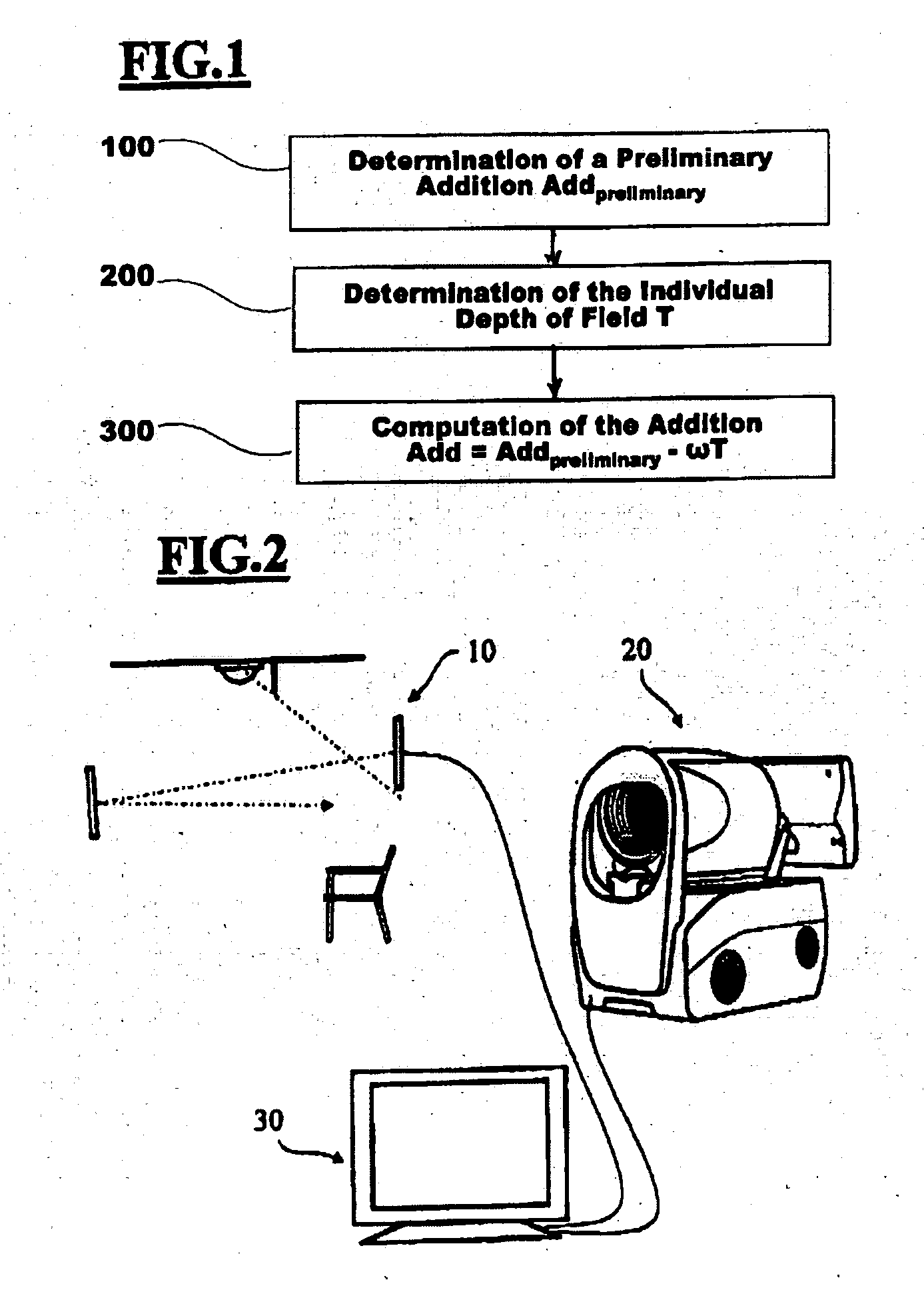 Method and arrangement for determining the individually required addition of a vision aid