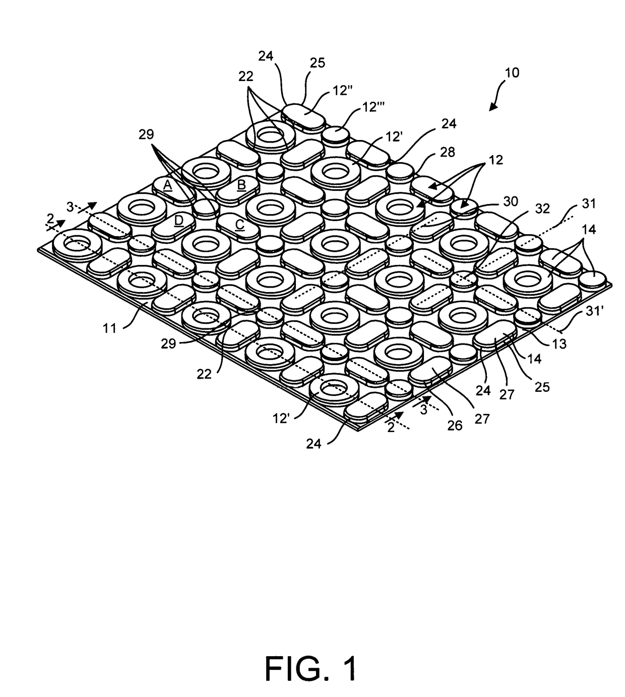 Universal tile installation mat for uncoupling floor or wall tiles set in mortar from a support surface