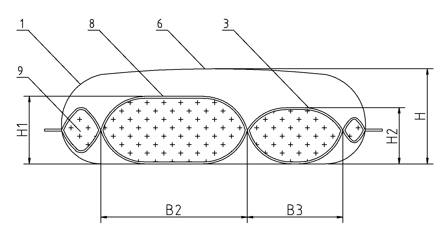 Health-care sleeping pillow with high and low subareas