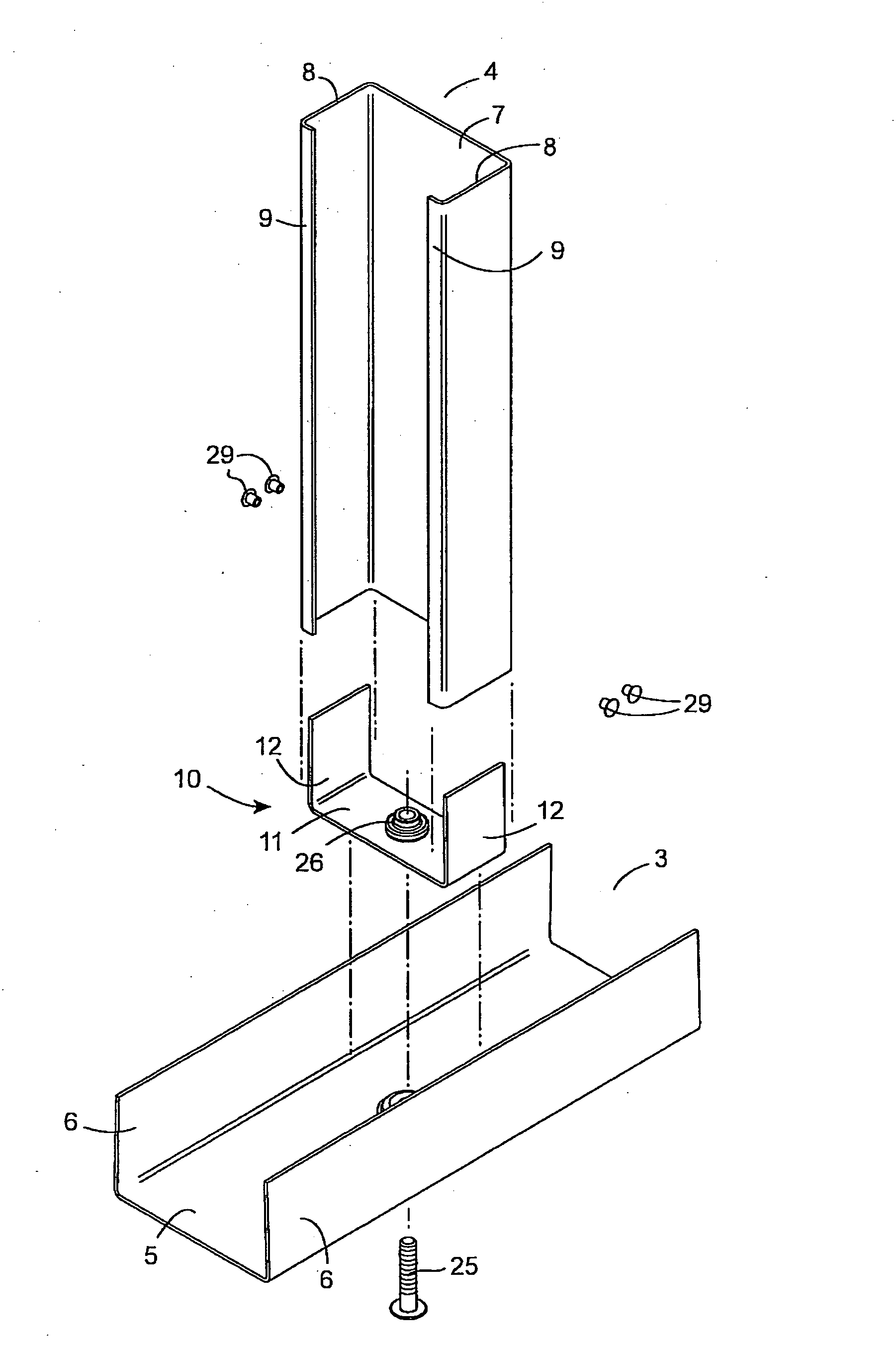 Framing system of studs and rails connected together by  adapter members