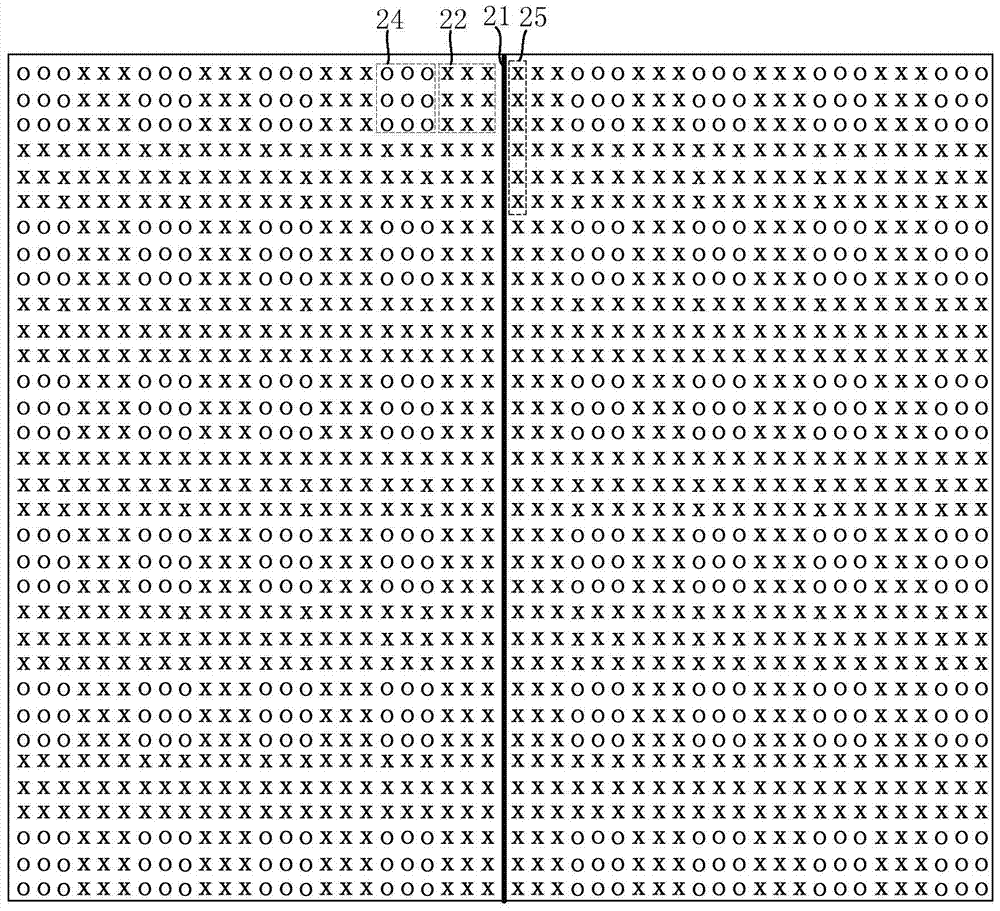 Stitching light and dark line correction method