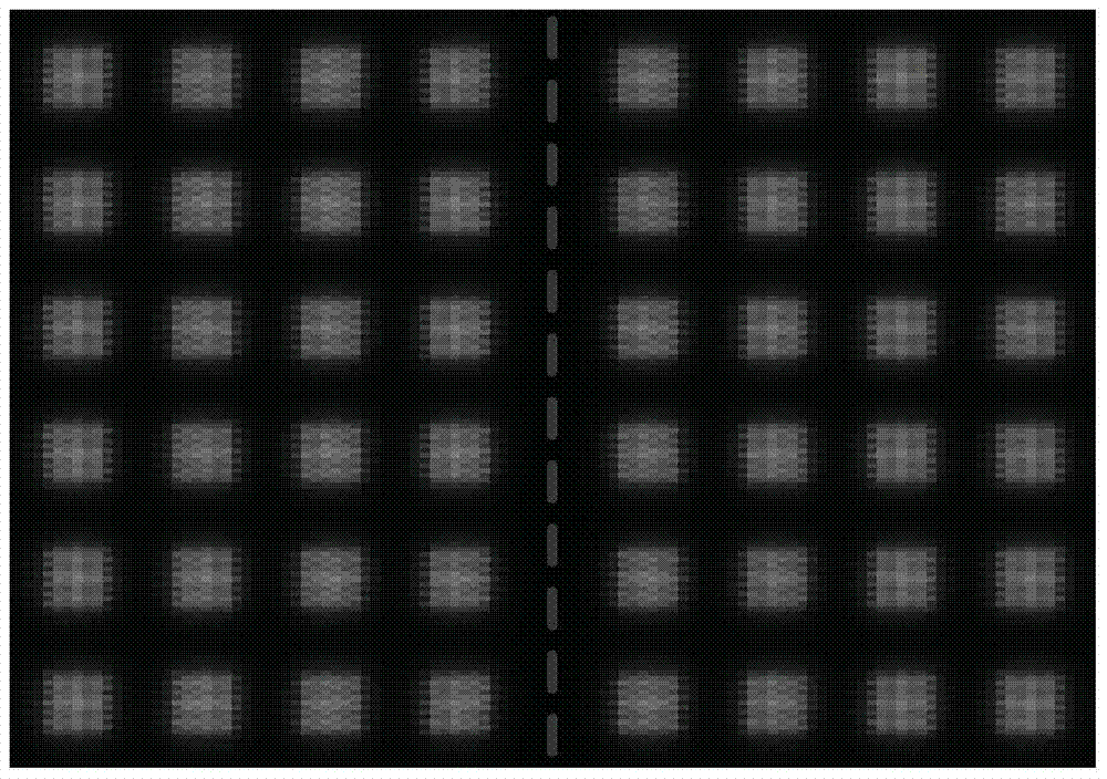 Stitching light and dark line correction method