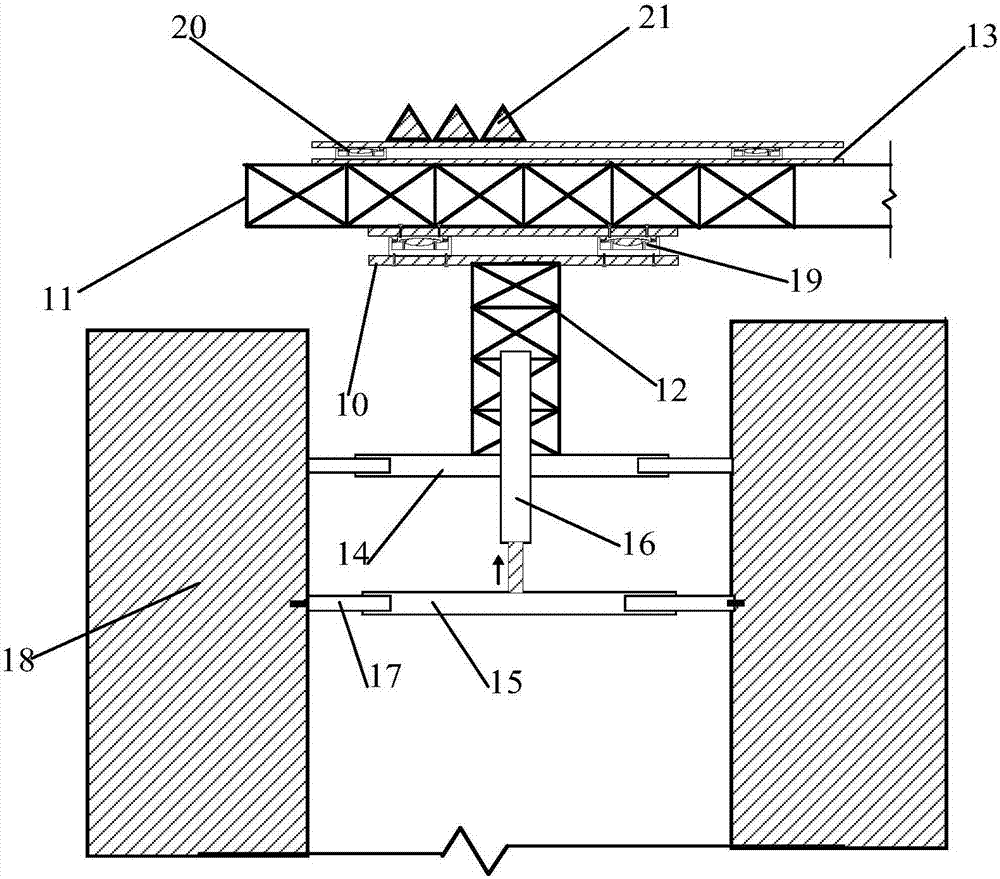 Construction steel platform mould base system with double tuned mass vibration reduction function