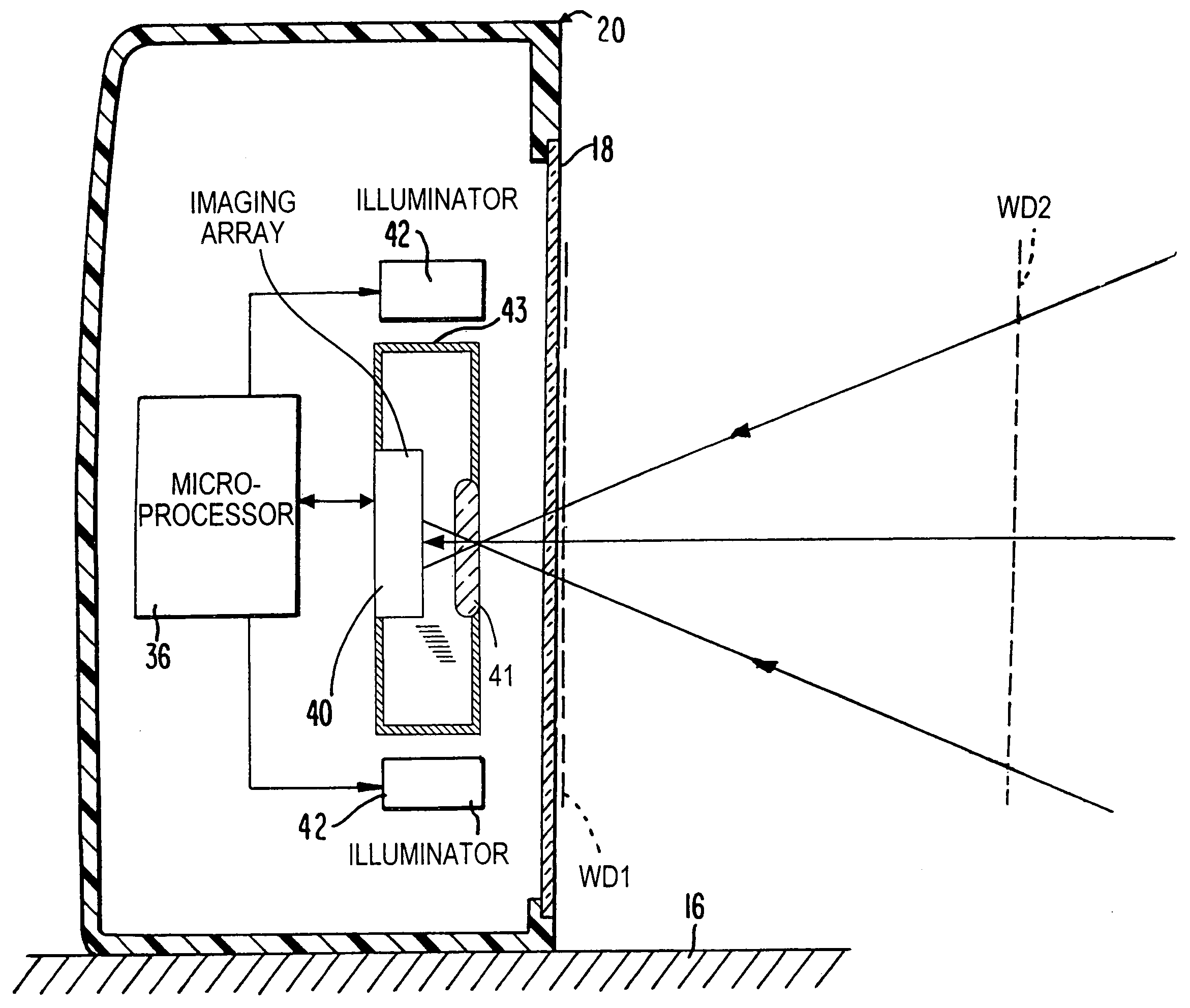 Imaging reader with target proximity sensor