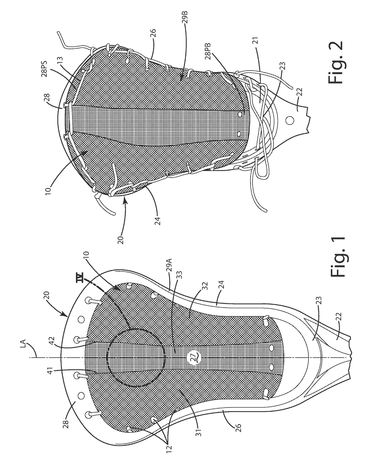 Lacrosse head pocket and related method of manufacture