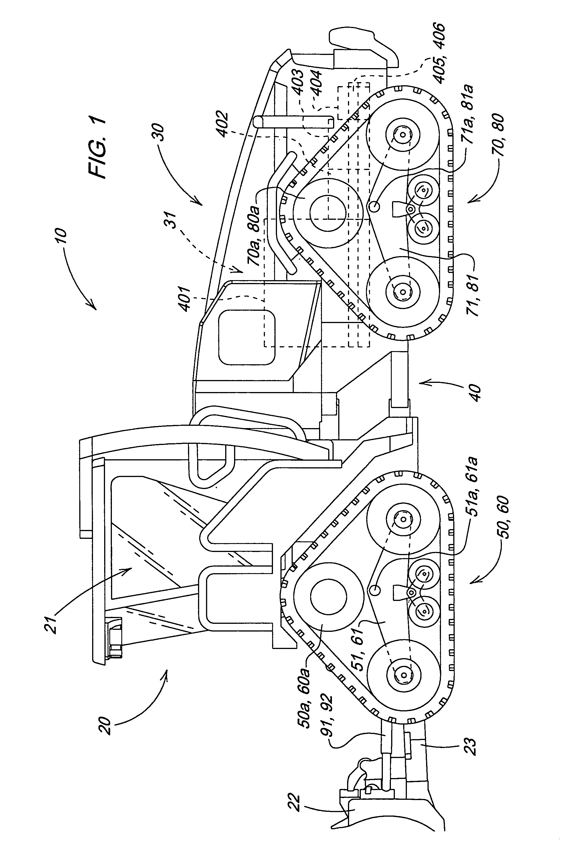 Articulated crawler tractor