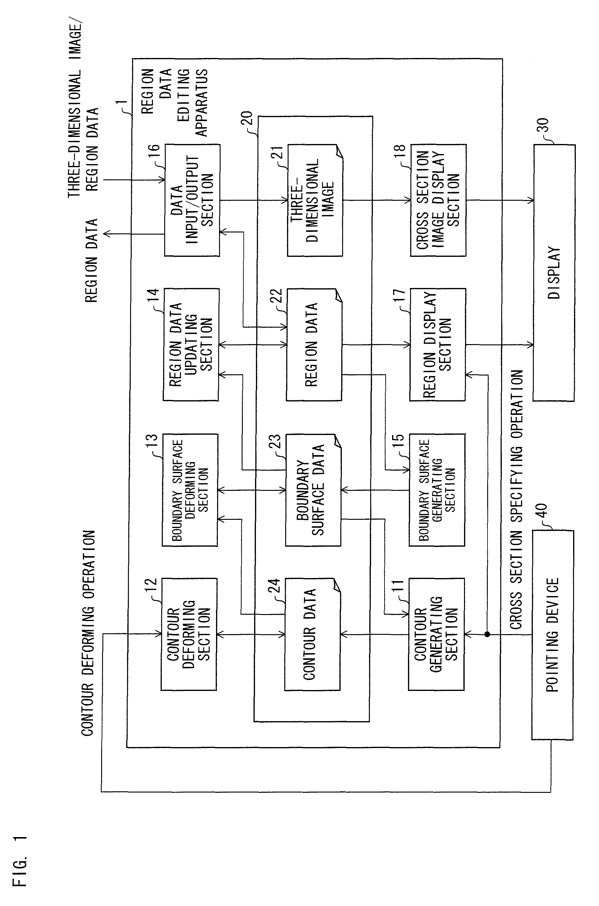 Region data editing apparatus, region data editing method, and recording medium