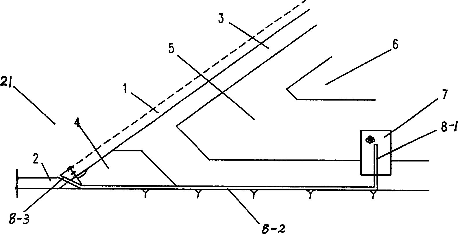 Back ward water draining system of face plate rock-fill dam dam body and its construction method