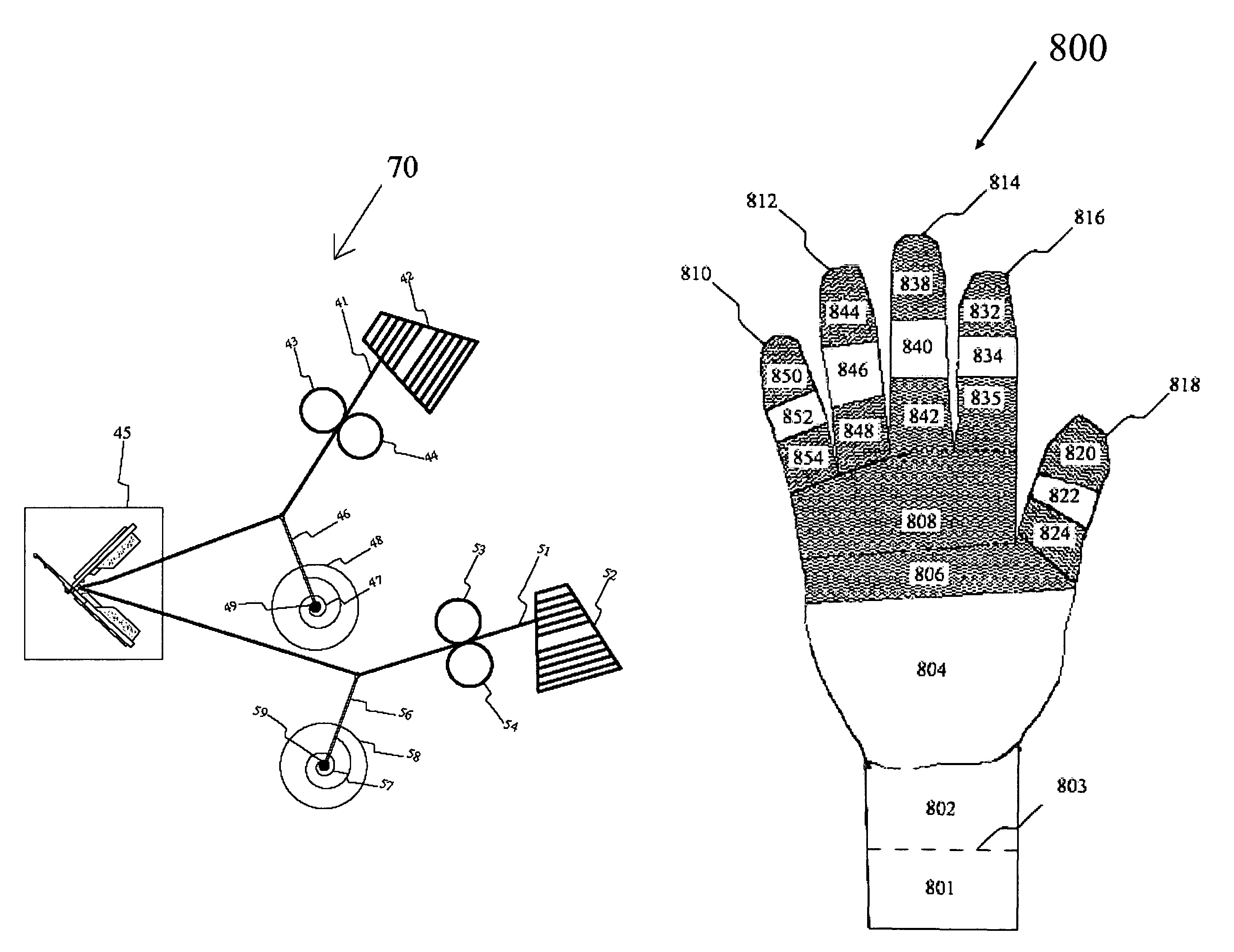 Knitted glove with controlled stitch stretch capability and enhanced cuff