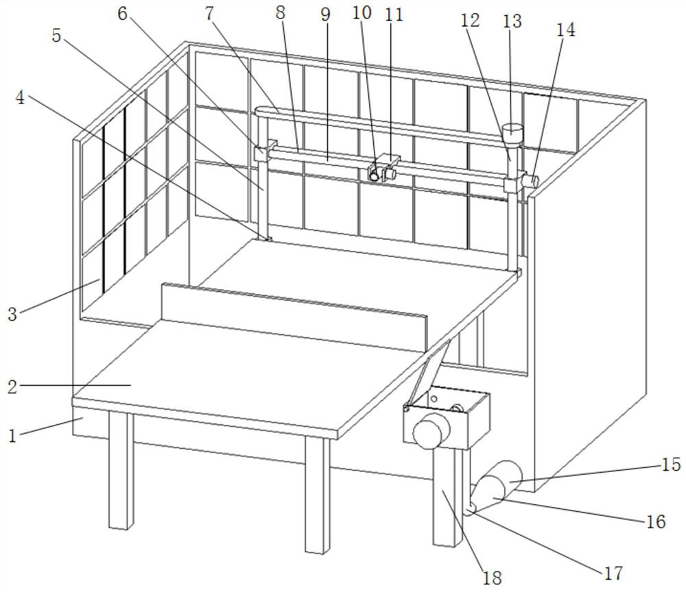 Novel table tennis table for teaching and training