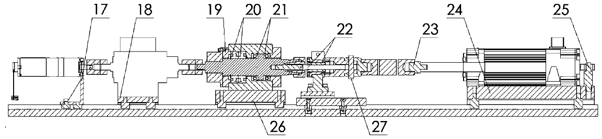 A small planetary roller screw pair accuracy and efficiency detection device