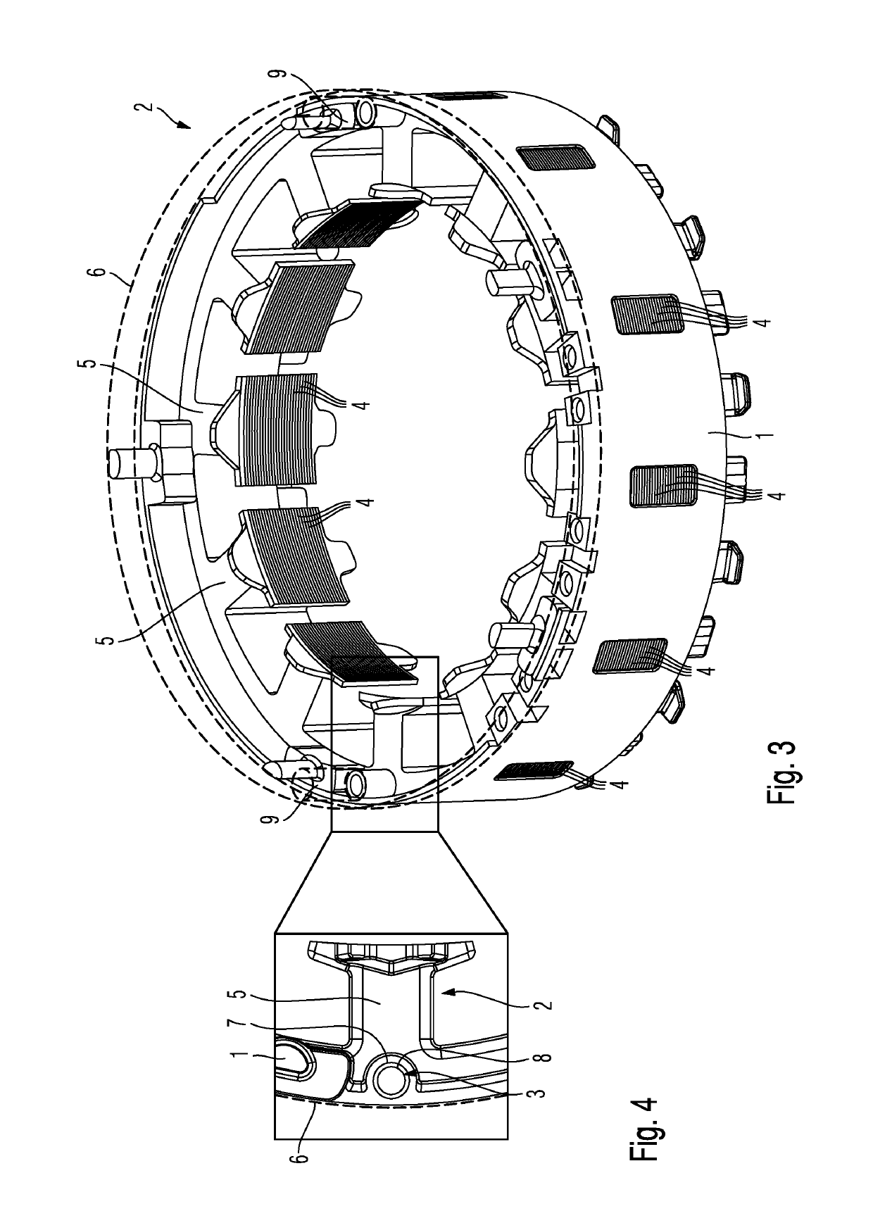 Electric motor and radiator fan module comprising an electric motor of this type