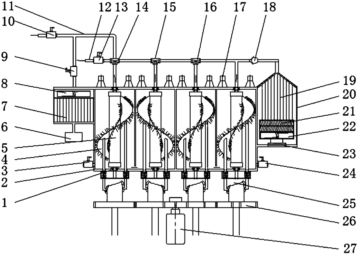 Filter element drying and sterilizing device