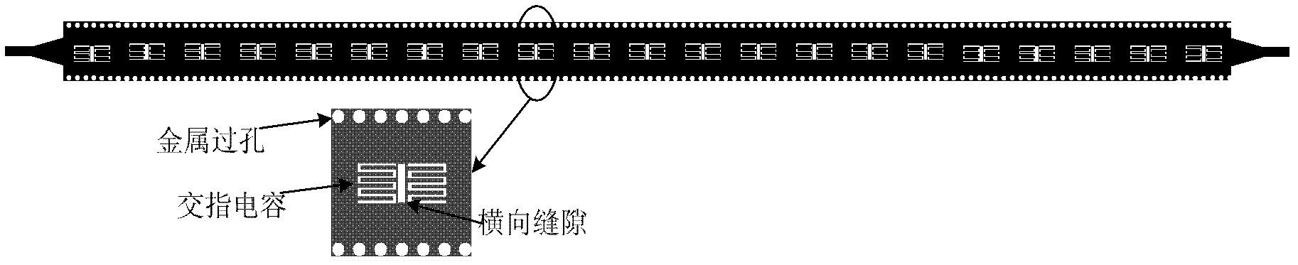 Composite left-right-hand transmission line type narrow band wide-range frequency scan antenna