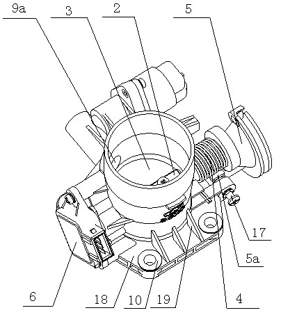 Plastic electric-spraying throttle valve body assembly