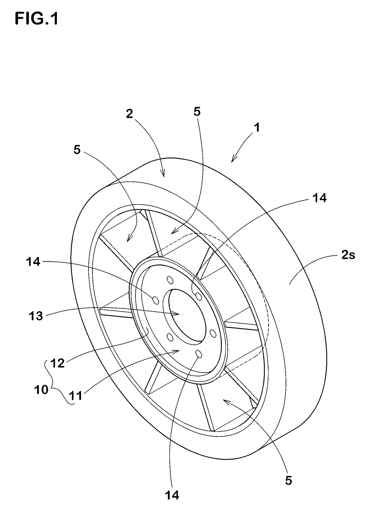 Airless tire and hub for airless tire