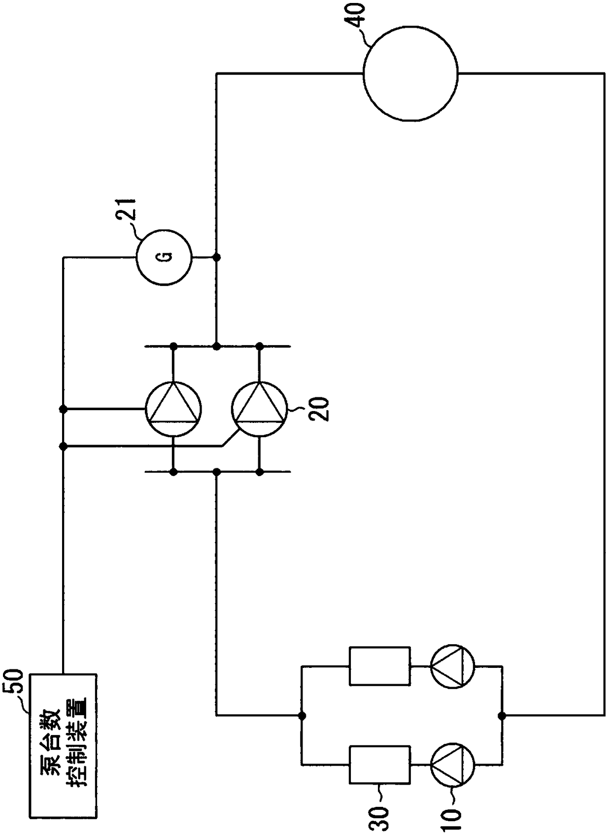 Pump number control method, pump number control device, pump system, heat source system, and recording medium