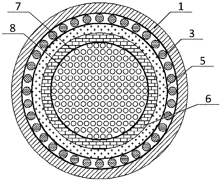 Ceramic-matrix high-temperature fused-salt phase-change heat-storage type off-peak electricity utilizing and steam generating device