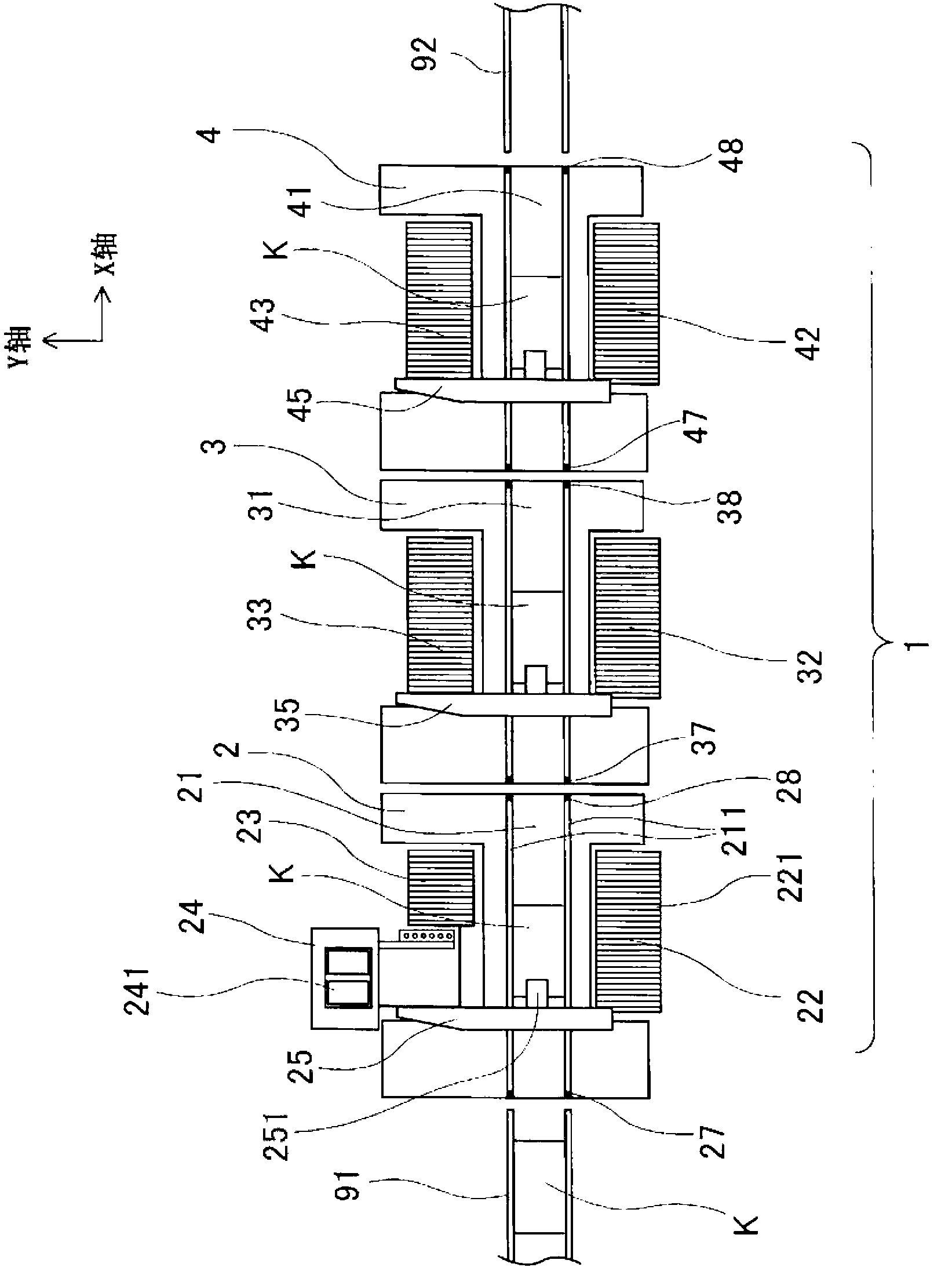 Substrate carrying control method and substrate carrying control device for part assembly line