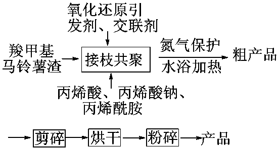 Method for preparing super absorbent resin by grafting and copolymerizing carboxymethyl potato pulp