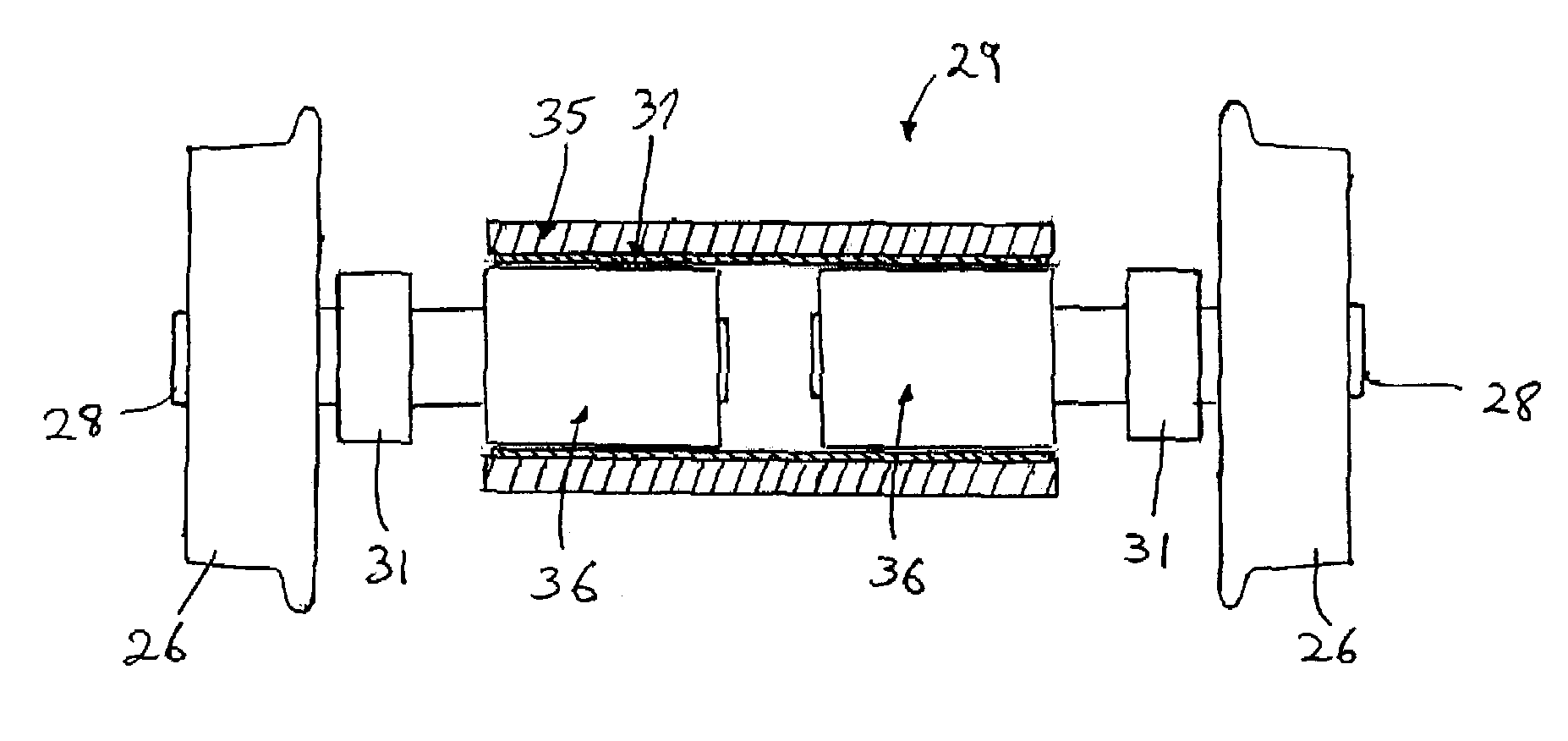 Inner bearing split axle assembly