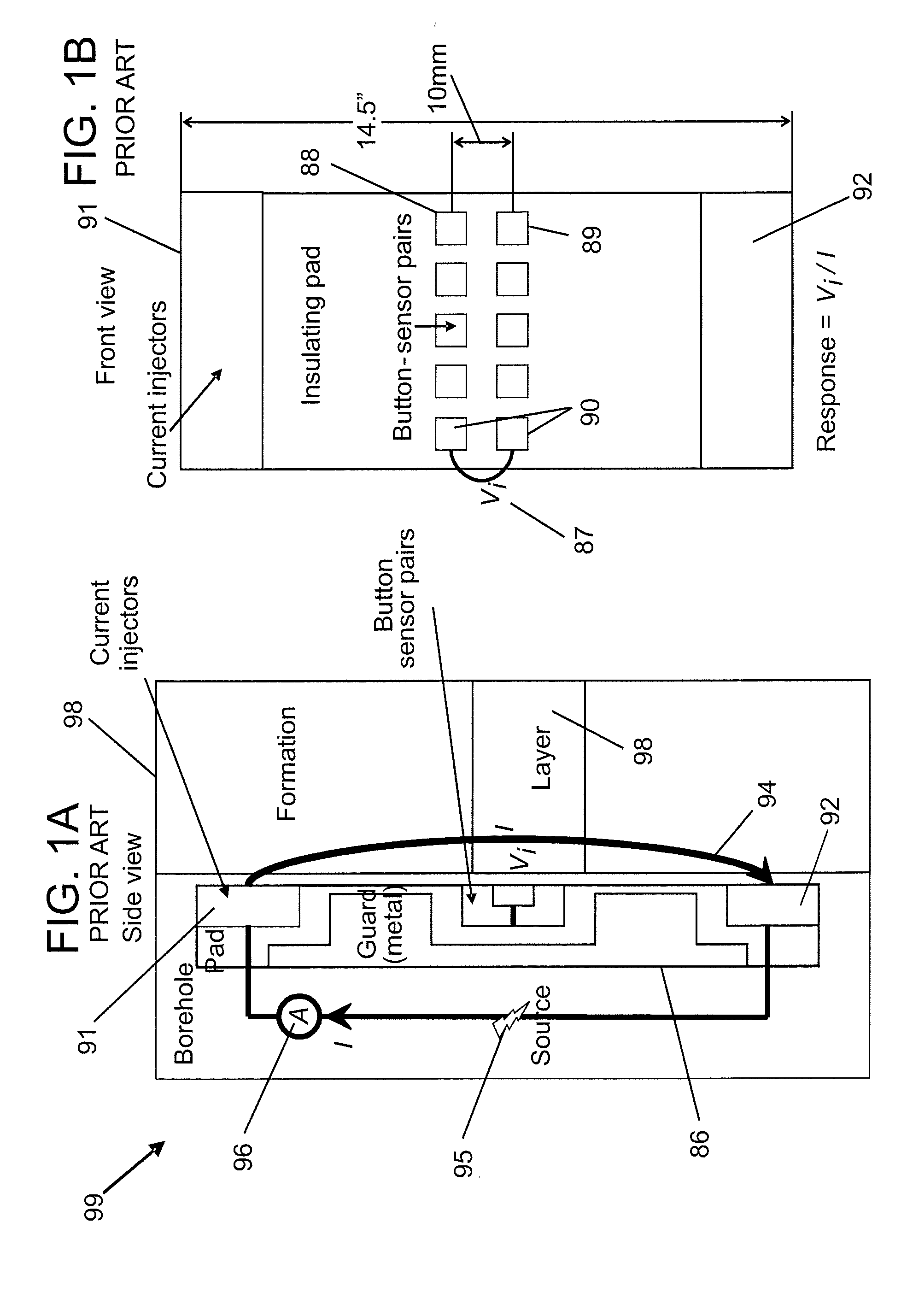 Four-terminal electric imager for resistive muds with localized current control