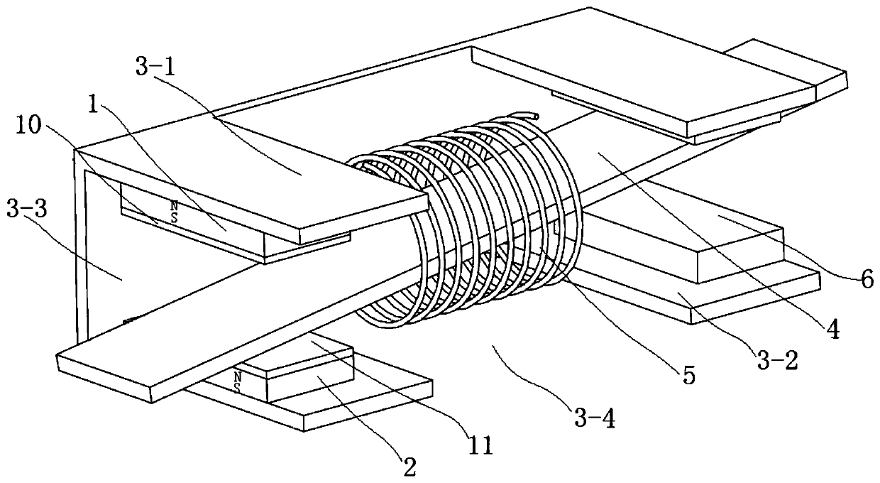 C-shaped double-magnet micro power generation device and wireless switch with power generation device